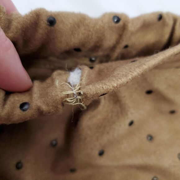 VINTAGE 80s/90s CACHE pants tan high waist textured dot pull‎ on M - Picture 3 of 12